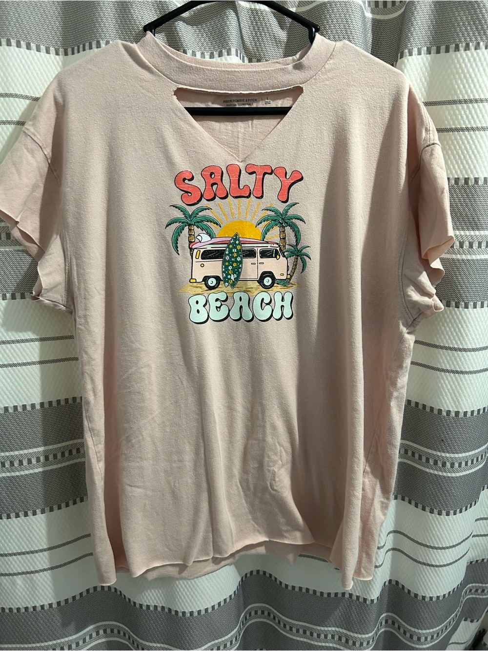 Abercrombie & Fitch Pink 'Salty Beach' Graphic Tee